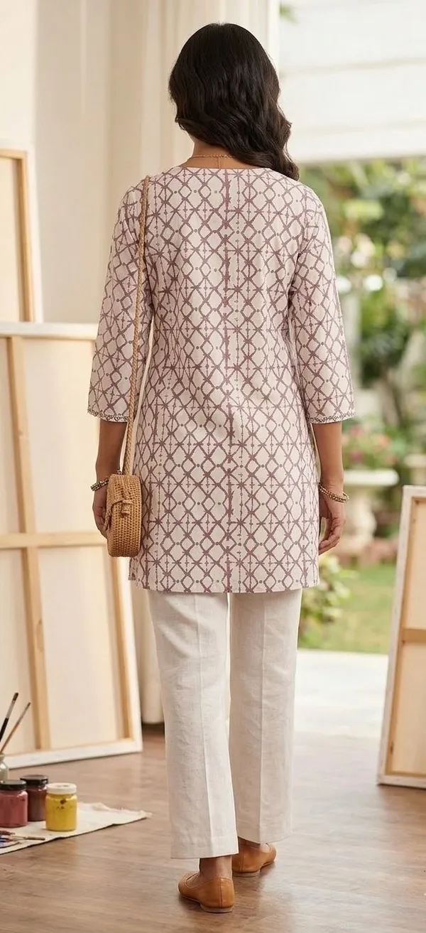Women_Woven_Design_Pakistani_Kurta_(Multicolor)