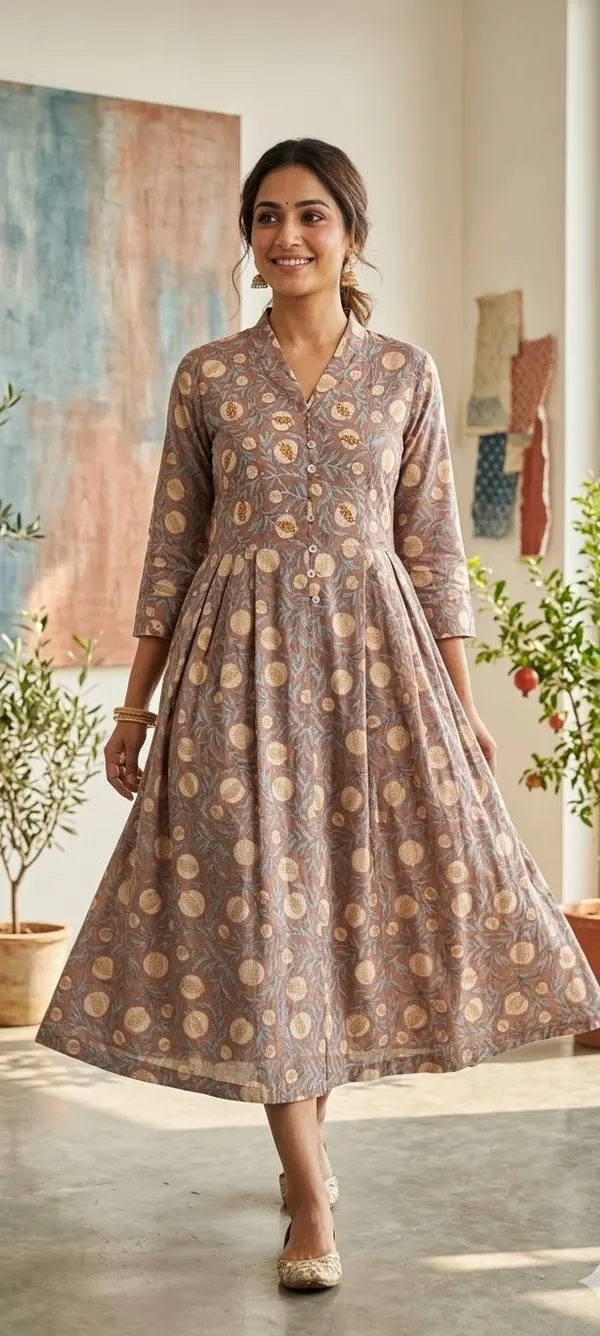 Women_Checkered_Pathani_Kurta_(Multicolor)