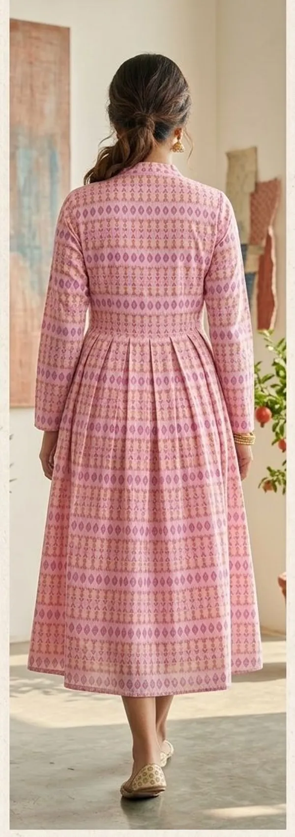 Women_Woven_Design_Trail_Cut_Kurta_(Pink)