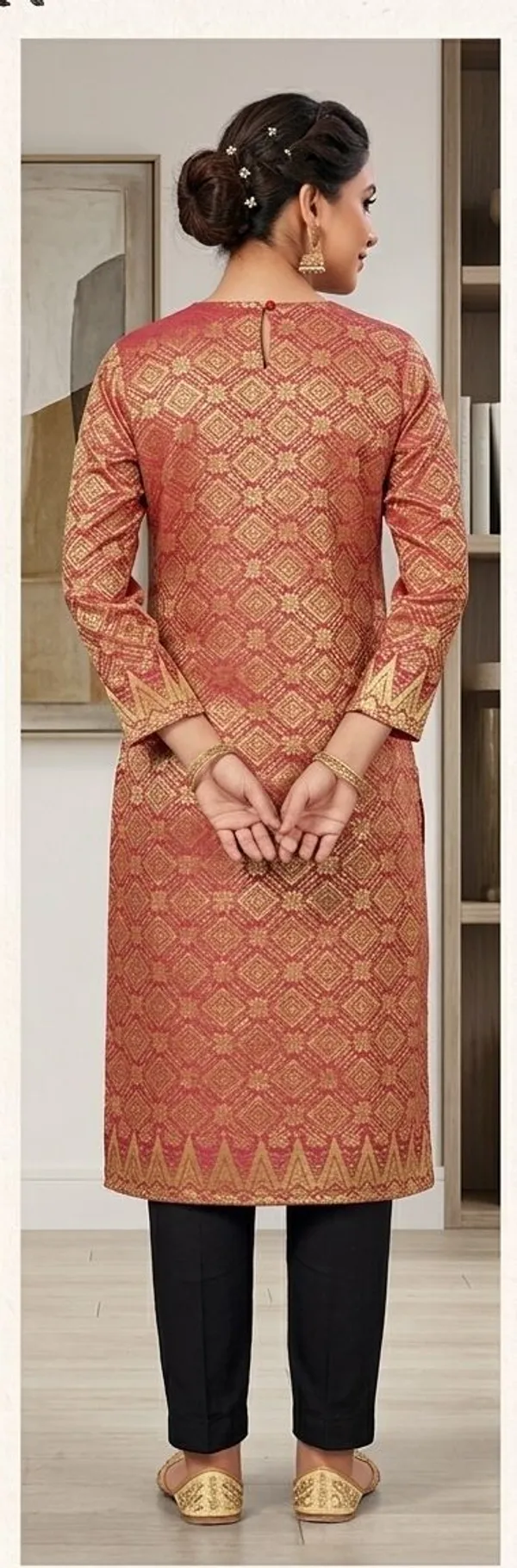 Women_Block_Print_Straight_Kurta_(Gold)