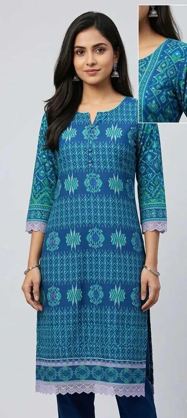 Women_Colorblock_Straight_Kurta_(Blue)