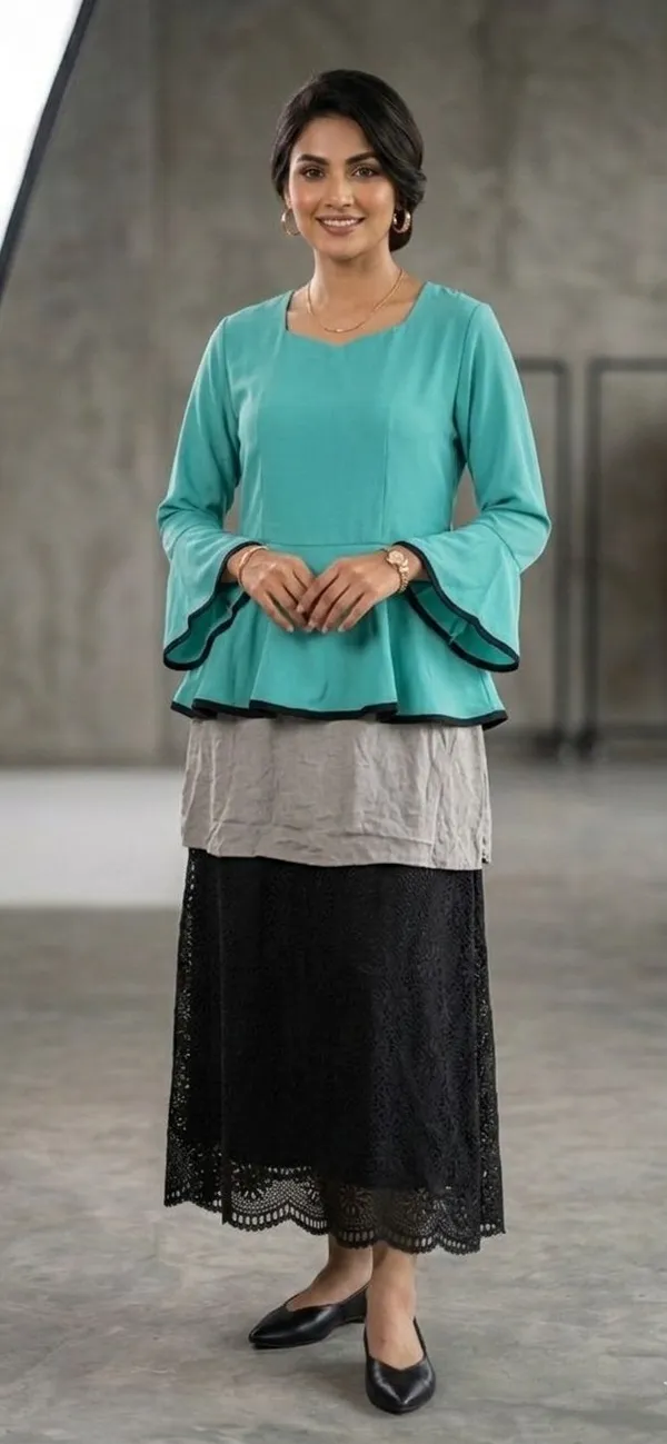 Formal_Color_Block_Women_Dark_Blue_Top