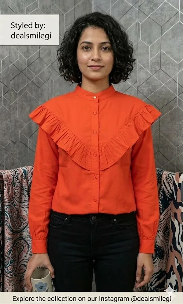 Formal_Color_Block_Women_Red_Top