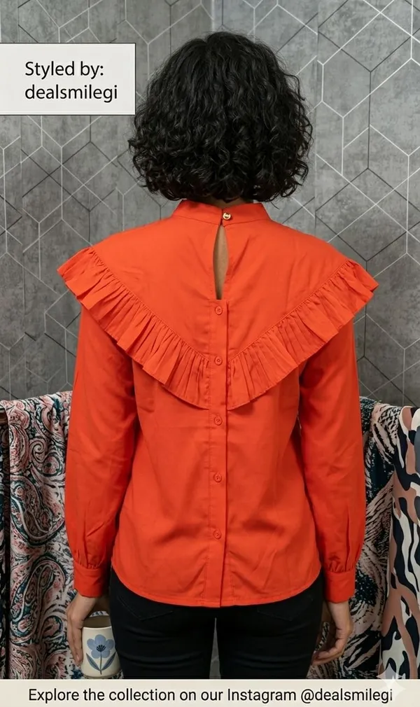 Formal_Color_Block_Women_Red_Top