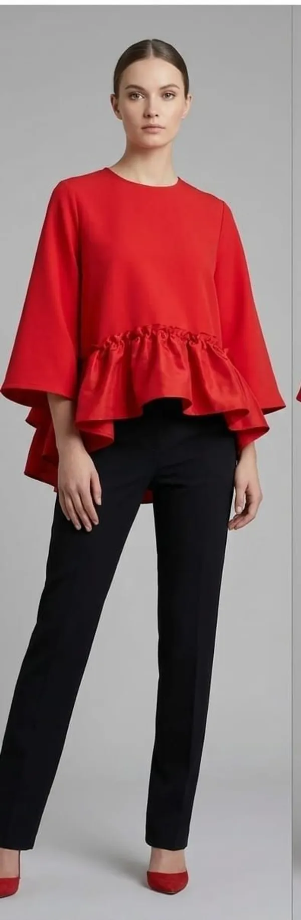 Casual_Floral_Print_Women_Red_Top
