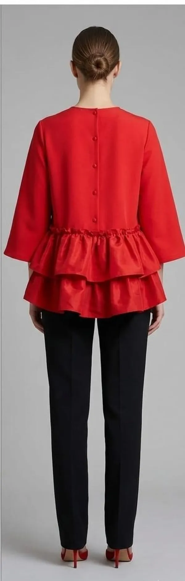 Casual_Floral_Print_Women_Red_Top