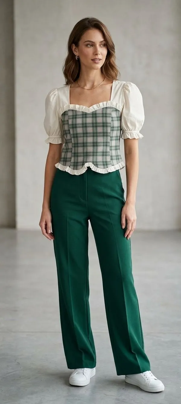 Formal_Polka_Print_Women_Light_Green_Top