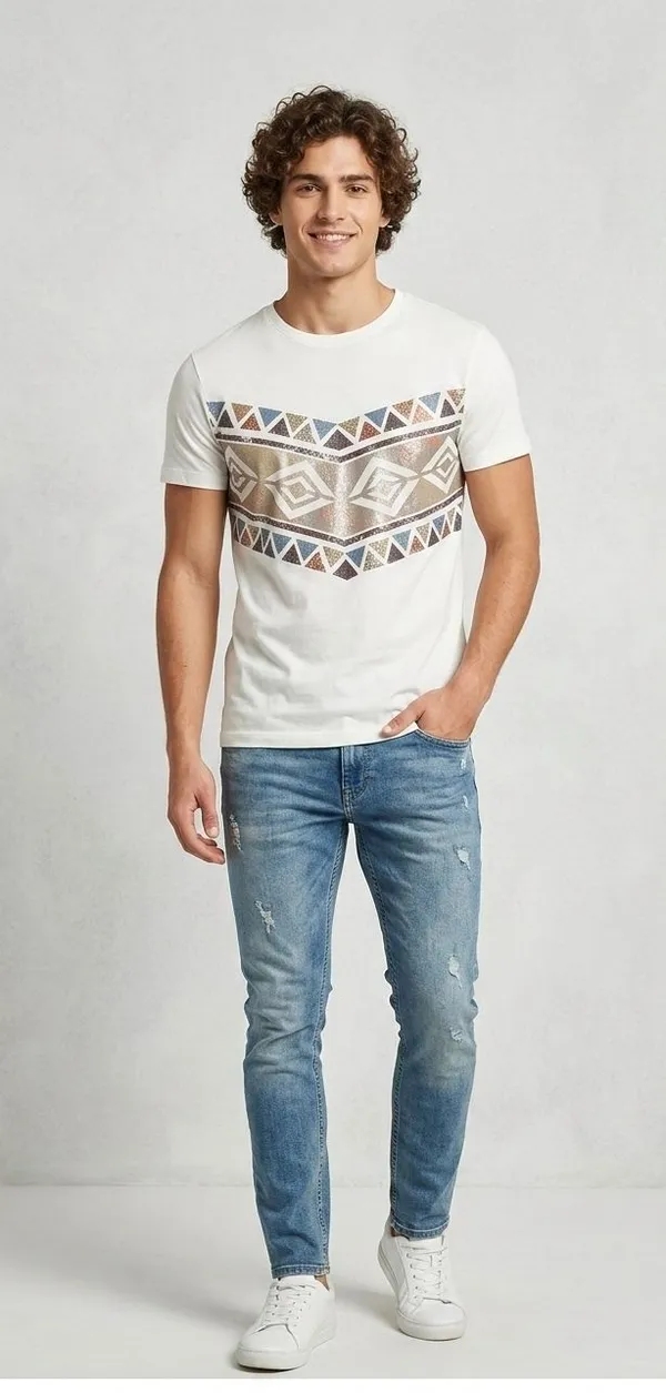 Self_Design_Couple_Round_Neck_White_T-Shirt