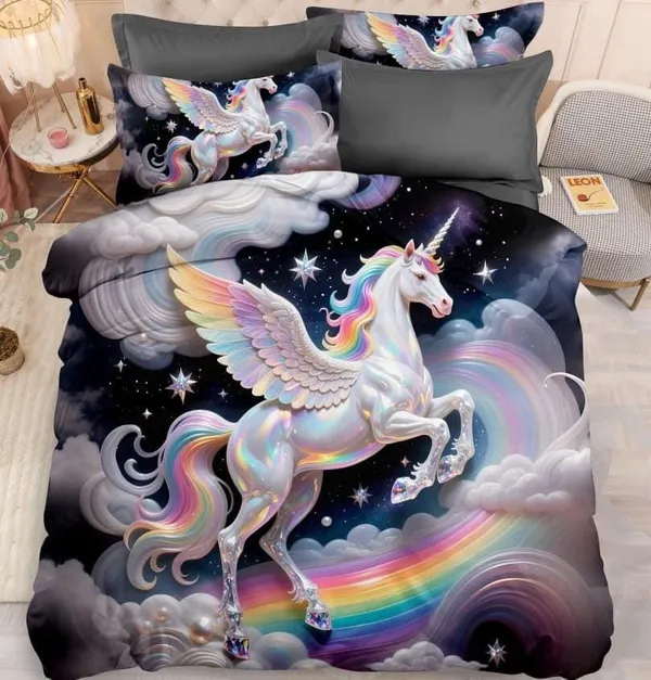 Rainbow_Unicorn_Digital_Print_Bedding_Set_With_Pillows
