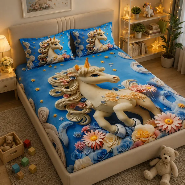 Blue_Unicorn_Printed_7D_Premium_King_Size_Bed_Sheet_With_Pillow_Covers