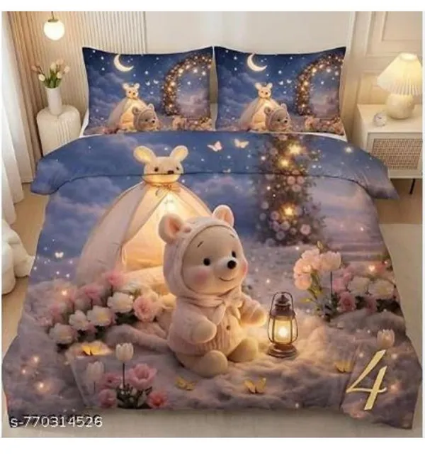 Teddy_Bear_Night_Sky_Floral_3D_Printed_Bedding_Set