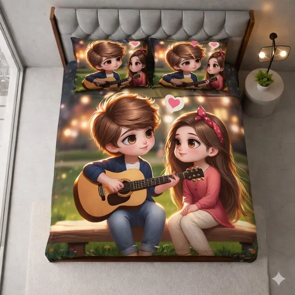 Romantic_Couple_Printed_Bed_Sheet_Set_With_Pillow_Covers