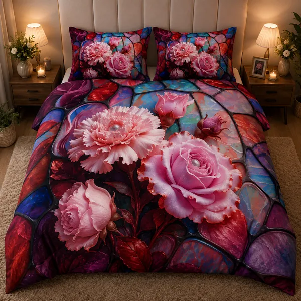 Cotton_Floral_Print_Premium_Double_Bed_Sheet_With_Pillow_Covers