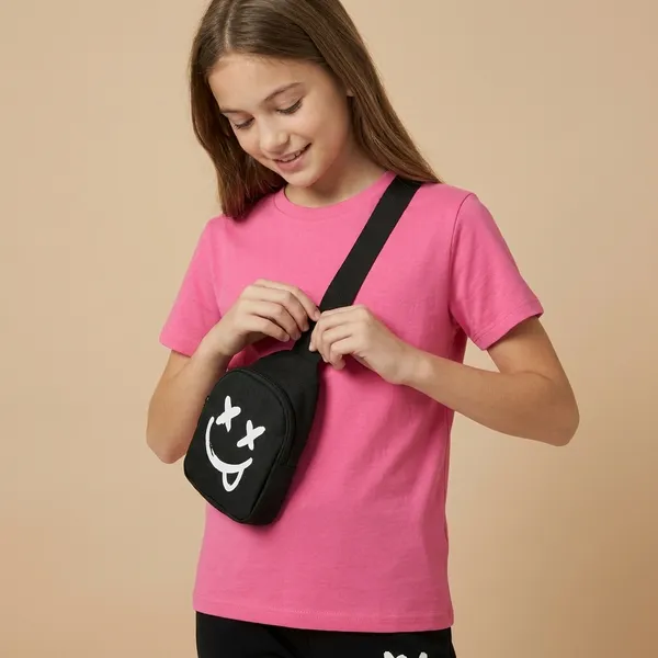 Pink_And_Black_Smile_Printed_Top_Bottom_Set_With_Pocket_For_Baby_Girls
