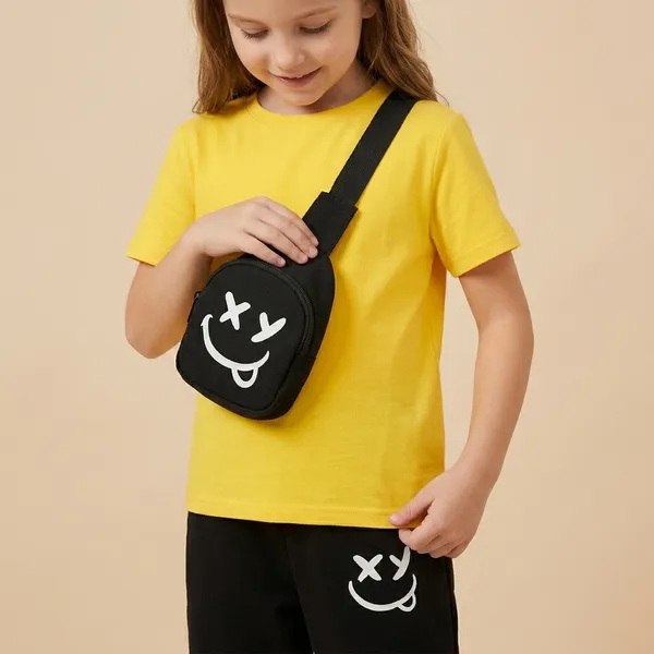 Yellow_And_Black_Smile_Printed_Top_Bottom_Set_With_Pocket_For_Baby_Girls
