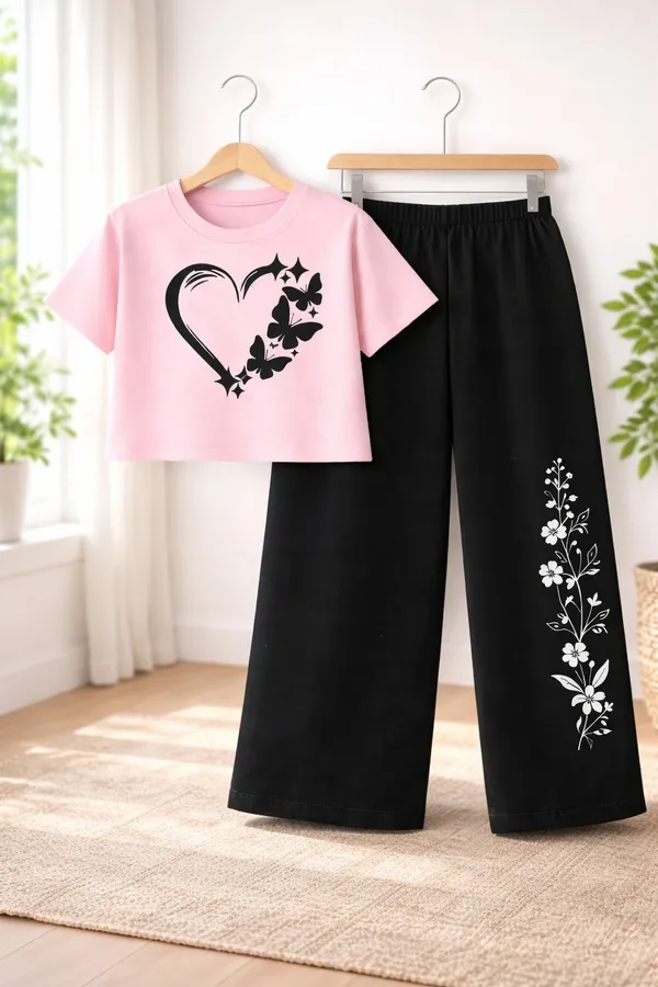 Pink_And_Black_Love_Printed_T-Shirt_And_Palazzo_For_Baby_Girl