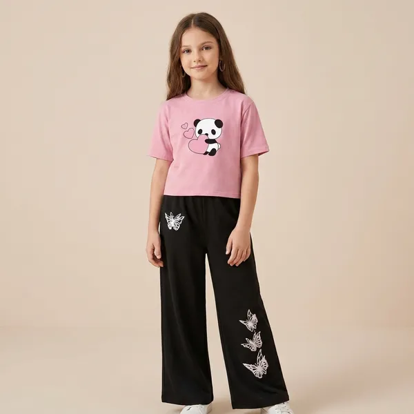 Pink_And_Black_3_Love_Panda_Printed_T-Shirt_And_Palazzo_For_Baby_Girl