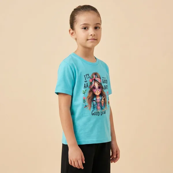 Aqua_Blue_And_Black_Its_Good_Day_Printed_T-Shirt_And_Palazzo_For_Baby_Girl