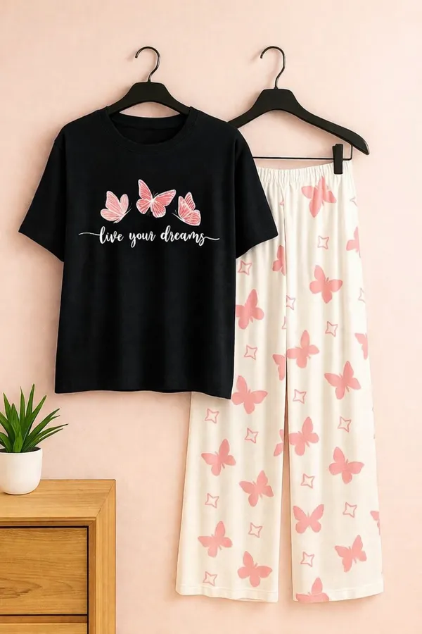 Multicolor_Live_Your_Dream_Printed_T-Shirt_And_Palazzo_For_Baby_Girl