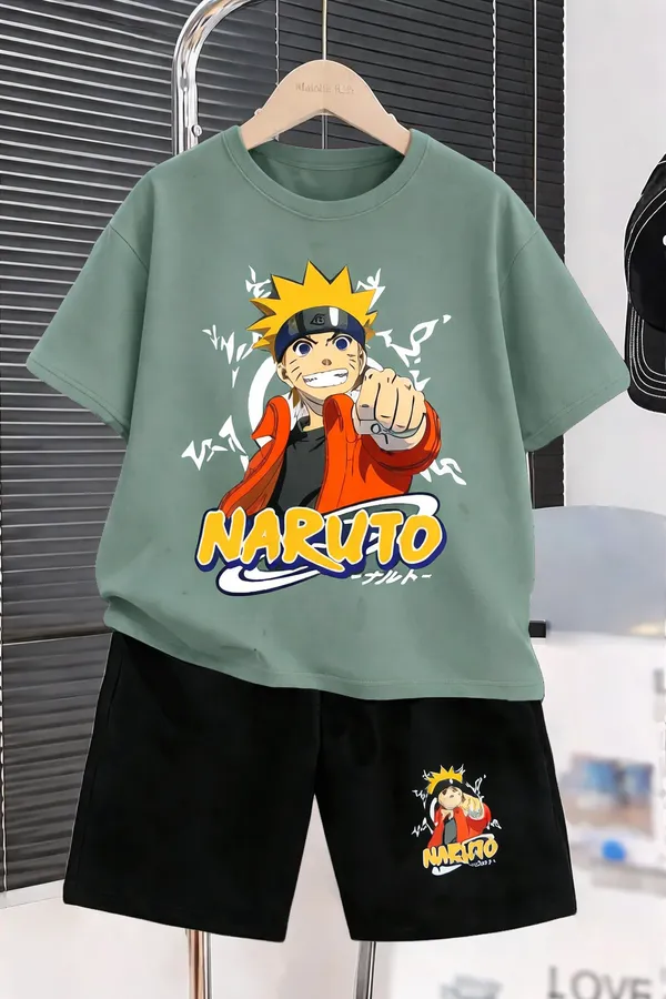 Pista_And_Black_Naruto_Printed_T-Shirt_And_Bottom_Set_For_Baby_Girl