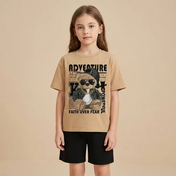 Brown_And_Black_Adventure_Panda_Printed_T-Shirt_And_Bottom_Set_For_Baby_Girl