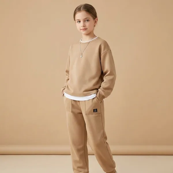 White_Bordered_Brown_Top_Bottom_Set_For_Baby_Girls
