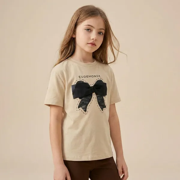 Cream_And_Brown_Black_Ribbon_Printed_Top_Bottom_Set_For_Baby_Girls