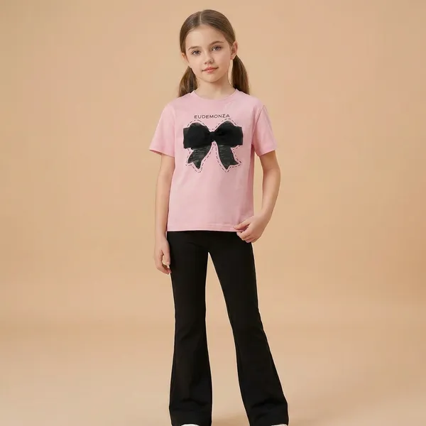 Pink_And_Black_Ribbon_Printed_Top_Bottom_Set_For_Baby_Girls