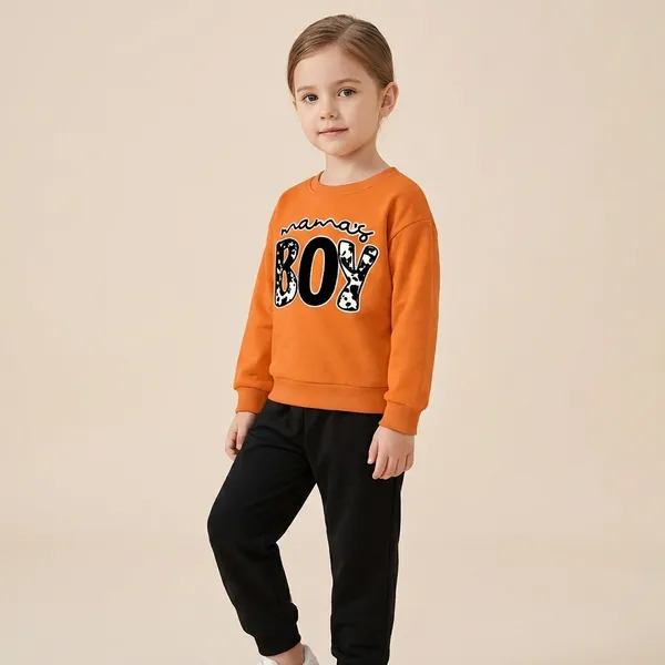 Orange_And_Black_Mamas_Boy_Printed_Top_Bottom_Set_For_Baby_Girls