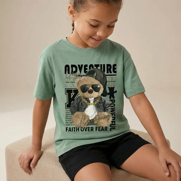 Pista_And_Black_Adventure_Panda_Printed_T-Shirt_And_Bottom_Set_For_Baby_Girl