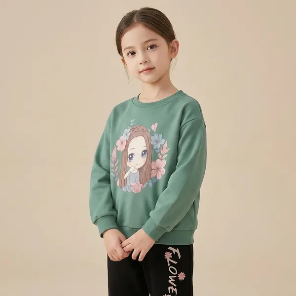 Pista_And_Black_Flower_Ring_Printed_Top_Bottom_Set_For_Baby_Girls