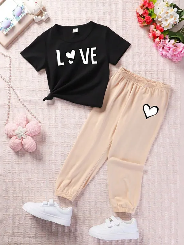 Black_And_Cream_Love_Printed_Top_Bottom_Set_For_Baby_Girls