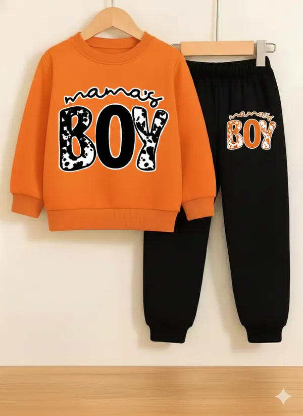 Orange_And_Black_Mamas_Boy_Printed_Top_Bottom_Set_For_Baby_Girls