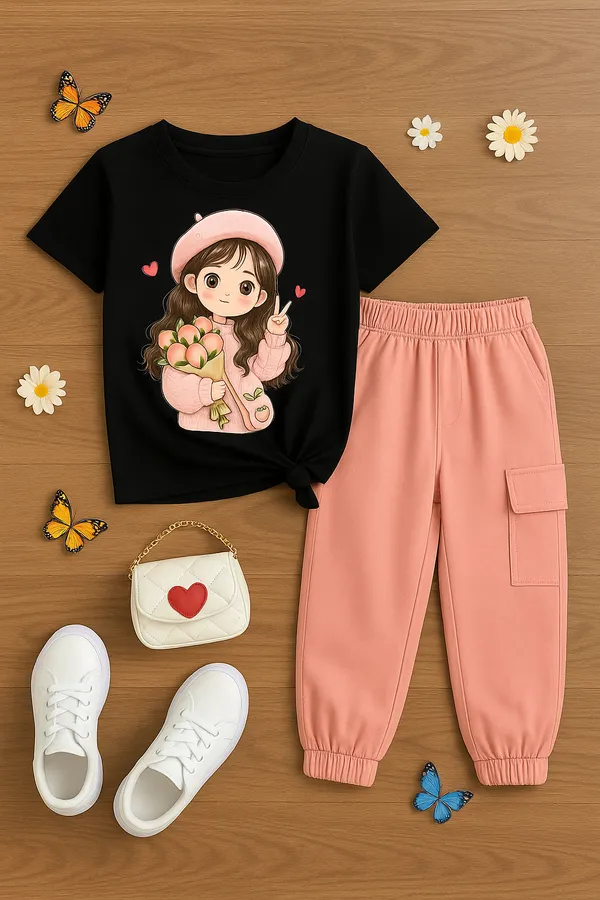 Black_And_Peach_Girl_Printed_Top_Bottom_Set_For_Baby_Girls