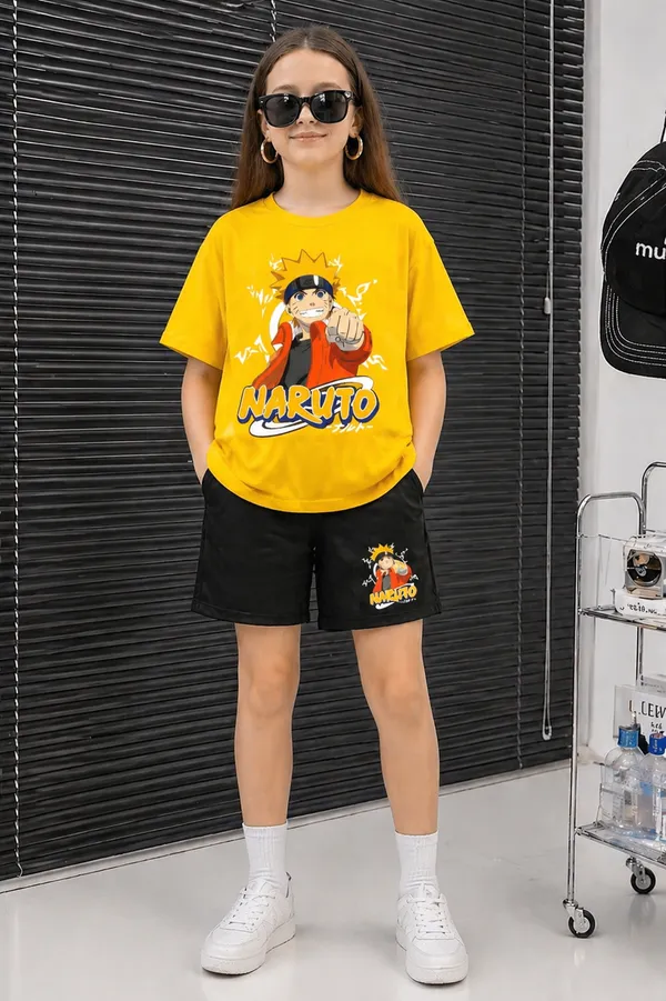 Yellow_Naruto_Printed_T-Shirt_And_Bottom_Set_For_Baby_Girl