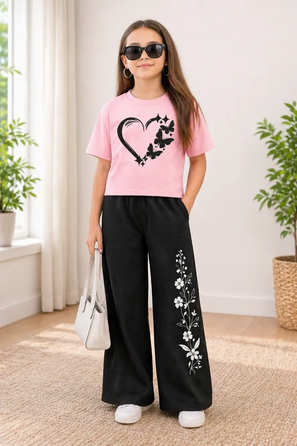 Pink_And_Black_Love_Printed_T-Shirt_And_Palazzo_For_Baby_Girl