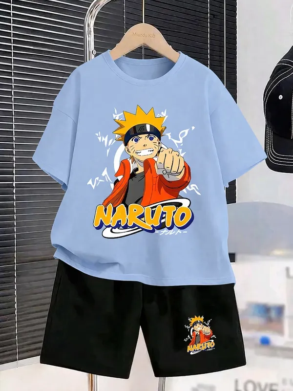 Sky_Blue_And_Black_Naruto_Printed_T-Shirt_And_Bottom_Set_For_Baby_Girl