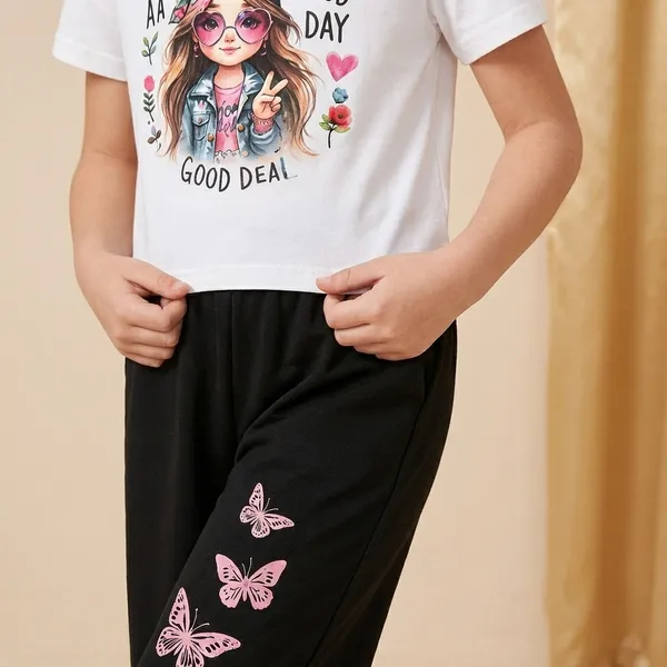 White_And_Black_Its_Good_Day_Printed_T-Shirt_And_Palazzo_For_Baby_Girl