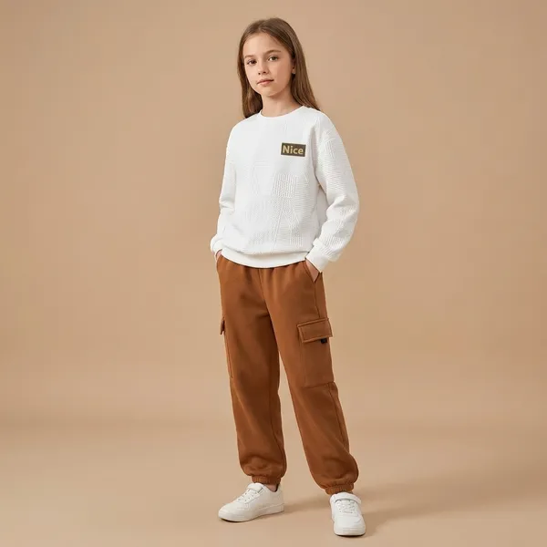 White_And_Brown_Nice_Printed_Full_Sleeve_Top_Bottom_Set_For_Baby_Girls