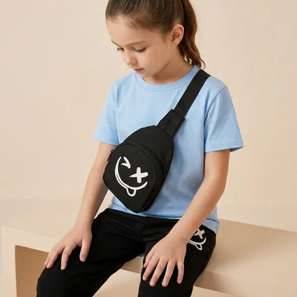 Sky_Blue_And_Black_Smile_Printed_Top_Bottom_Set_With_Pocket_For_Baby_Girls