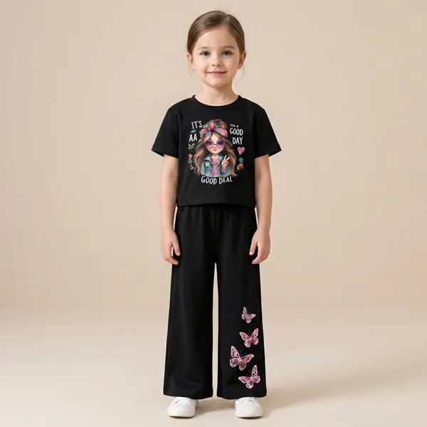 Black_Its_Good_Day_Printed_T-Shirt_And_Palazzo_For_Baby_Girl