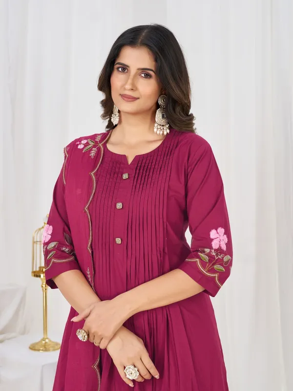 BBV_Couture_Deep_Pink_Pure_Cotton_Anarkali_Kurt_Set_Pure_Cotton|_Heavy_Embroidery_|_2M_Anarkali_Flair_|_3-Piece_Set_|_M–3XL