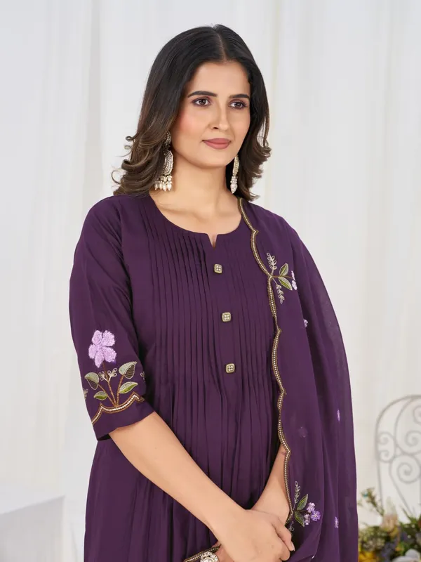 BBV_Couture_Royal_Deep_Purple_Pure_Cotton_Anarkali_Kurt_Set_Pure_Cotton|_Heavy_Embroidery_|_2M_Anarkali_Flair_|_3-Piece_Set_|_M–3XL