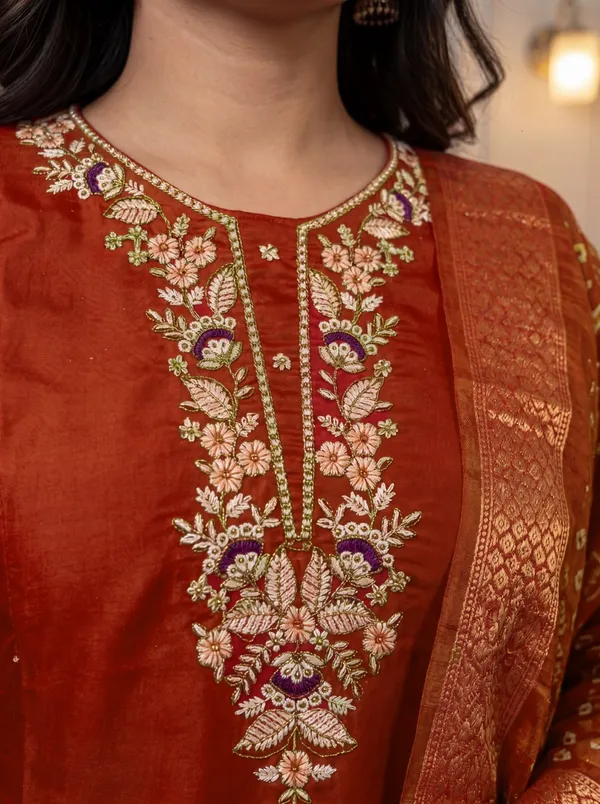 Women's_Cotton_Blend_Embroidered_Kurta_Pant_&_Dupatta_Set_|_Premium_Fabric_Ethnic_Wear