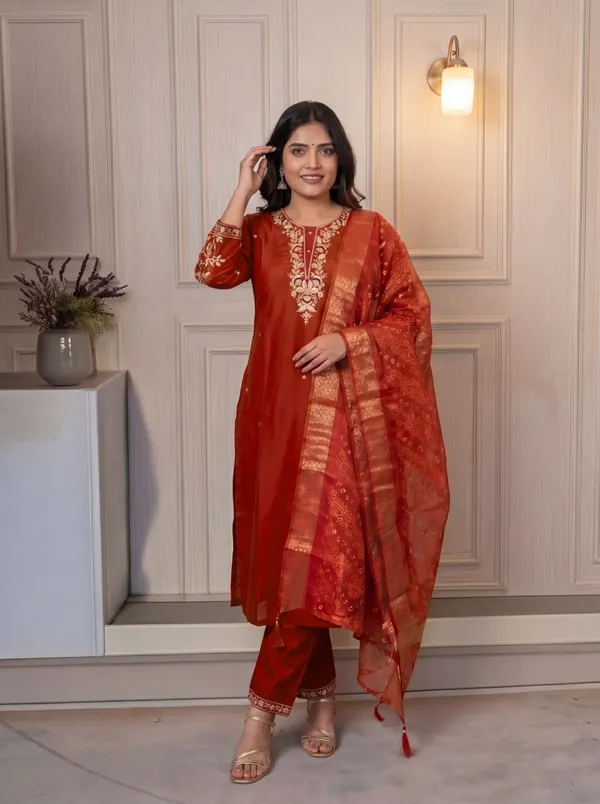 Women's_Cotton_Blend_Embroidered_Kurta_Pant_&_Dupatta_Set_|_Premium_Fabric_Ethnic_Wear