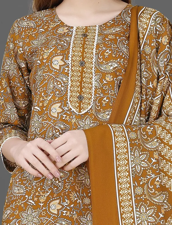 Yellow_Cotton_Blend_Kurti_With_Dupatta_And_Bottom_Wear_For_Women