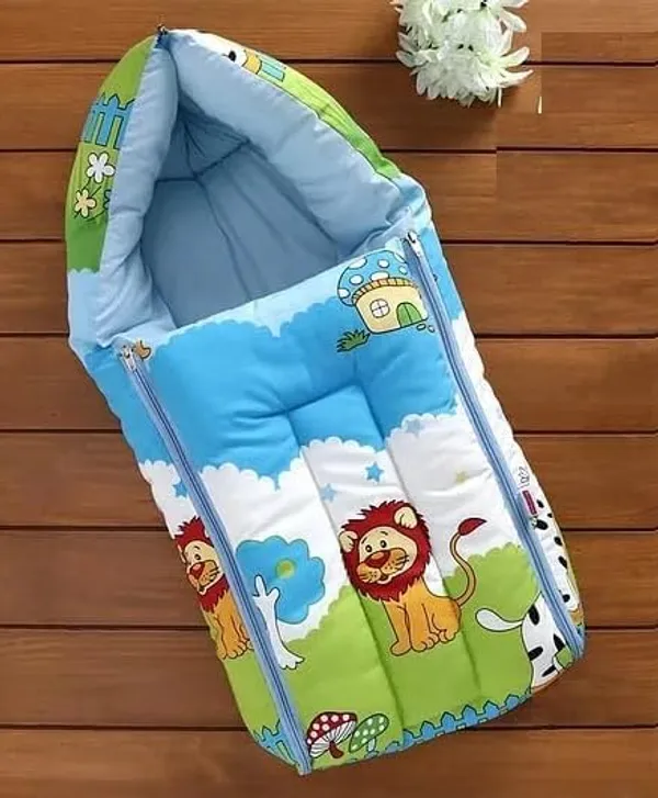 Blue_Pure_Cotton_Breathable_Sleeping_Bag_With_Smooth_Zipper_Carry_Nest_Bedding_For_Newborn_Baby