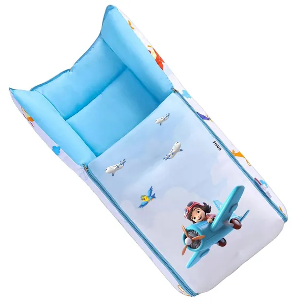 Blue_Pure_Cotton_Breathable_Sleeping_Bag_With_Smooth_Zipper_Carry_Nest_Bedding_For_Newborn_Baby