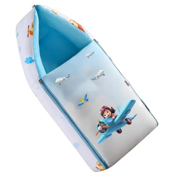 Blue_Pure_Cotton_Breathable_Sleeping_Bag_With_Smooth_Zipper_Carry_Nest_Bedding_For_Newborn_Baby