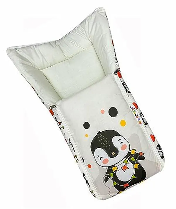 White_Pure_Cotton_Breathable_Sleeping_Bag_With_Smooth_Zipper_Carry_Nest_Bedding_For_Newborn_Baby